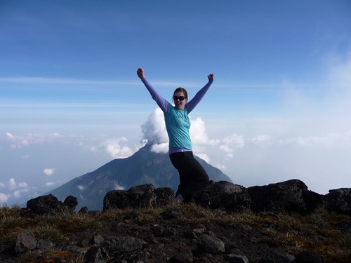 Hiking mount Karisimbi volcano